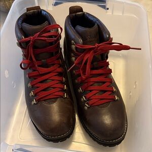 Eastland Dark Brown Boots with Vibrant Red Laces